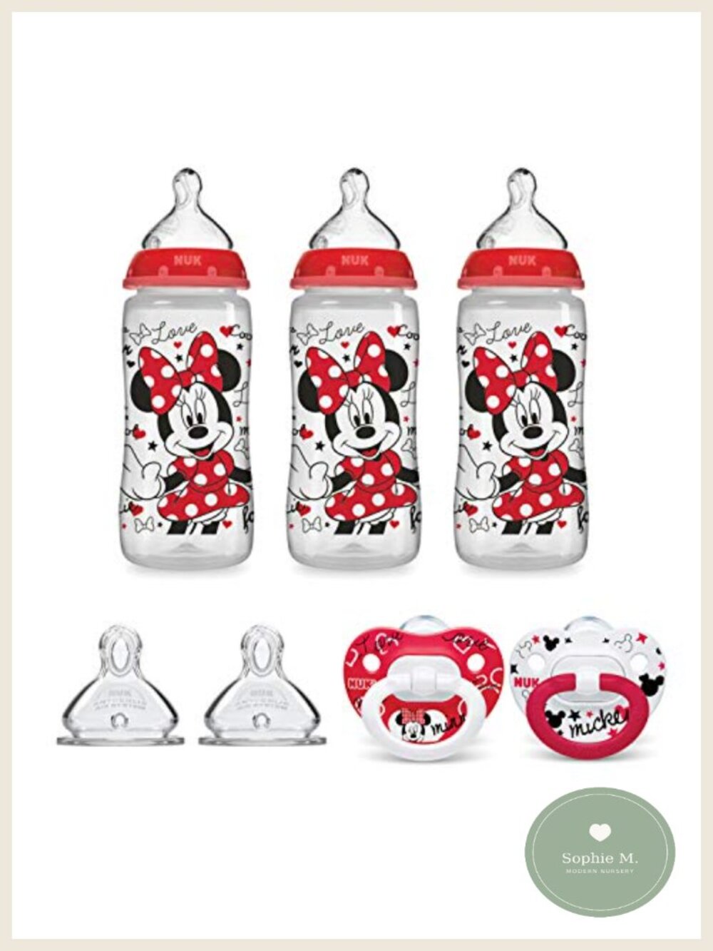 NUK Disney Baby Bottle & Pacifier Newborn Set Minnie Mouse Feeding